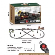 儿童仿真火车遥控复古蒸汽电动车无级调速遥控冒烟火车玩具