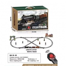 儿童仿真火车遥控复古蒸汽电动车无级调速遥控冒烟火车玩具