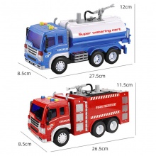 大号惯性儿童玩具车云梯消防车玩具环卫车宝宝玩具会讲故事会喷水