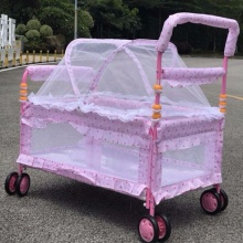 婴儿床铁床多功能宝宝床带蚊帐bb床摇篮床便捷手推床新生儿床睡床