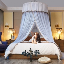 吊顶蚊帐公主风圆顶落地式欧式纹帐床幔简约吊挂单门文帐