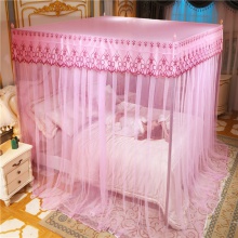 简约款三开门公主房落地式蚊帐家用蕾丝宫廷文帐1.5/1.8m