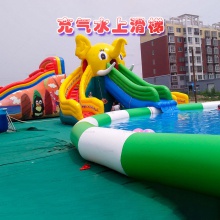 移动大型水上乐园设备儿童充气水上滑梯玩具闯关户外支架水池厂家
