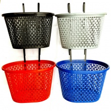 厂家批发自行车塑料挂篮前车筐蒌加粗铁丝折叠车篮骑行用品