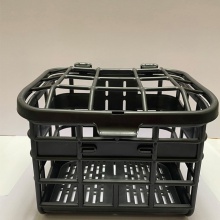 大容量自行车前车筐 电动车带盖塑料车篓 山地车后置购物车篓