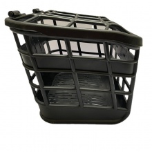 大容量自行车前车筐 电动车带盖塑料车篓 山地车后置购物车篓