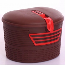 带锁彩色车筐自行车电动车菜筐篮子环全塑料户外骑行用品