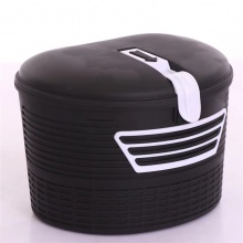 带锁彩色车筐自行车电动车菜筐篮子环全塑料户外骑行用品