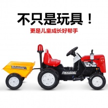 儿童拖拉机可坐双人带拖斗电动四轮脚蹬遥控儿童电动车工程车