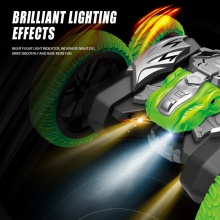 新品2.4G恐龙喷雾遥控特技开花车双面越野翻斗儿童电动玩具车