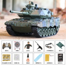 遥控坦克车合金对战坦克可发射子弹喷雾装甲车男孩玩具军事模型