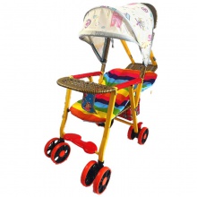 夏季仿竹藤婴儿推车可坐可躺轻便折叠藤编车宝宝小孩四轮推车