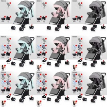婴儿推车轻便折叠可坐可躺儿童宝宝小孩四轮推车一键收车