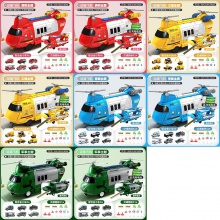 儿童收纳直升工程消防飞机惯性灯光音乐玩具车可弹射合金小车