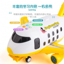 儿童收纳仿真回力飞机工程消防警察车声光男孩合金车宝宝玩具