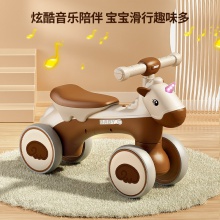 新款儿童四轮平衡车1-4岁无脚踏男女宝宝滑行学步车带音乐 防侧翻