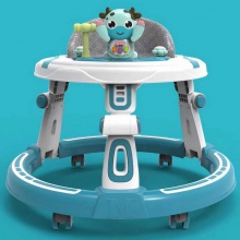 厂家供货婴儿学步车防侧翻音乐可坐宝宝起步车外贸多功能助步车