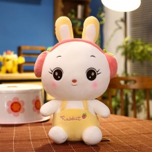 厂家新款可爱水果耳机兔子公仔萌萌兔毛绒玩具儿童礼物推荐公仔