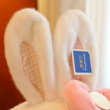 可爱貂绒兔公仔毛绒玩具女生床上陪睡公仔萌系居家摆饰