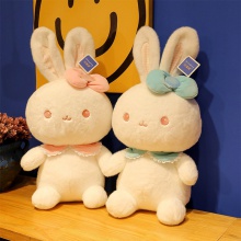 可爱貂绒兔公仔毛绒玩具女生床上陪睡公仔萌系居家摆饰