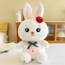抖音新款草莓慕斯兔子公仔毛绒玩具创意可爱兔玩偶娃娃女生日礼物