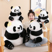 新款仿真大熊猫玩偶毛绒玩具可爱公仔地摊摆件抱枕可印标
