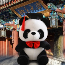 熊猫博士公仔硕士熊毛绒玩具玩偶创意娃娃毕业季留念礼物可印logo