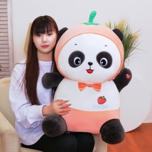 可爱水果熊猫公仔女生床上陪睡公仔萌系摆饰 毛绒玩具