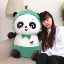 可爱水果熊猫公仔女生床上陪睡公仔萌系摆饰 毛绒玩具