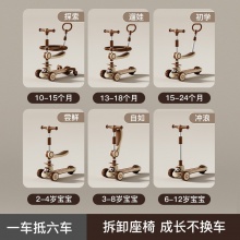 四合一小孩可坐可推三合一滑滑溜溜车 儿童滑板车1一3-6岁男女宝宝