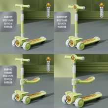 小黄鸭儿童滑板车滑行灯光带座踏板滑行车可坐可滑折叠收车