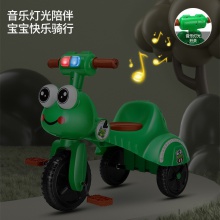 儿童三轮车2-4岁3男女宝宝骑行车卡通造型可折叠带灯光音乐滑行车