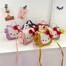 包包女2023新款可爱时尚INS风韩版猫咪儿童包迷你pu零钱包单肩包