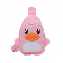 包包女儿童2023新款企鹅卡通纯色男孩斜挎包女孩可爱胸包