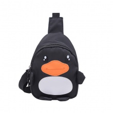 包包女儿童2023新款企鹅卡通纯色男孩斜挎包女孩可爱胸包