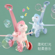 公园推小马小鸭泡泡车儿童户外手推泡泡机电动灯光音乐吹泡泡玩具