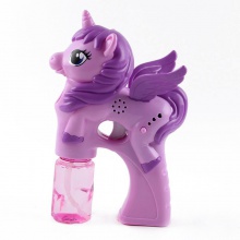 灯光音乐网红儿童小马泡泡机 自动吹泡泡玩具泡泡枪地摊