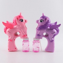 灯光音乐网红儿童小马泡泡机 自动吹泡泡玩具泡泡枪地摊