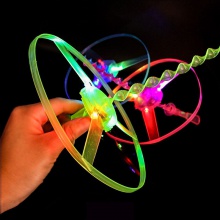 发光手推飞碟闪光飞盘大号飞盘飞行器飞天仙子竹蜻蜓儿童经典玩具