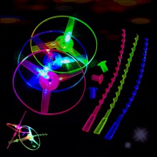 发光手推飞碟闪光飞盘大号飞盘飞行器飞天仙子竹蜻蜓儿童经典玩具