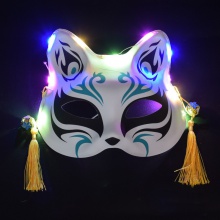 抖音同款狐狸面具流苏猫脸发光面具而她玩具礼品地摊景区演出道具