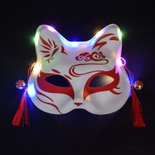抖音同款狐狸面具流苏猫脸发光面具而她玩具礼品地摊景区演出道具