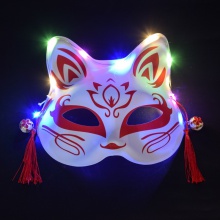 抖音同款狐狸面具流苏猫脸发光面具而她玩具礼品地摊景区演出道具