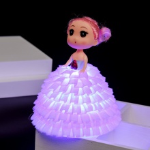 新款发光迷糊娃娃椭圆裙撑七彩闪灯娃娃 地摊LED18cm闪光娃娃