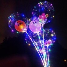 抖音波波球发光气球夜光卡通地摊透明网红气球新款微商地摊小