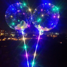 抖音波波球发光气球夜光卡通地摊透明网红气球新款微商地摊小