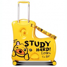 小黄鸭拉杆箱儿童行李箱可坐骑拉杆箱木马万向轮儿童密码箱拉杆箱