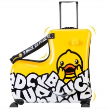 小黄鸭拉杆箱儿童行李箱可坐骑拉杆箱木马万向轮儿童密码箱拉杆箱