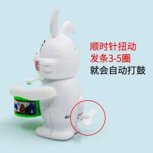 上链打鼓兔子儿童玩具发条打鼓兔子益智敲鼓卡通兔子