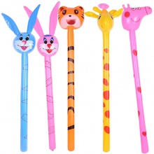 PVC充气儿童卡通动物头长棒玩具 夜市公园地推礼品充气玩具